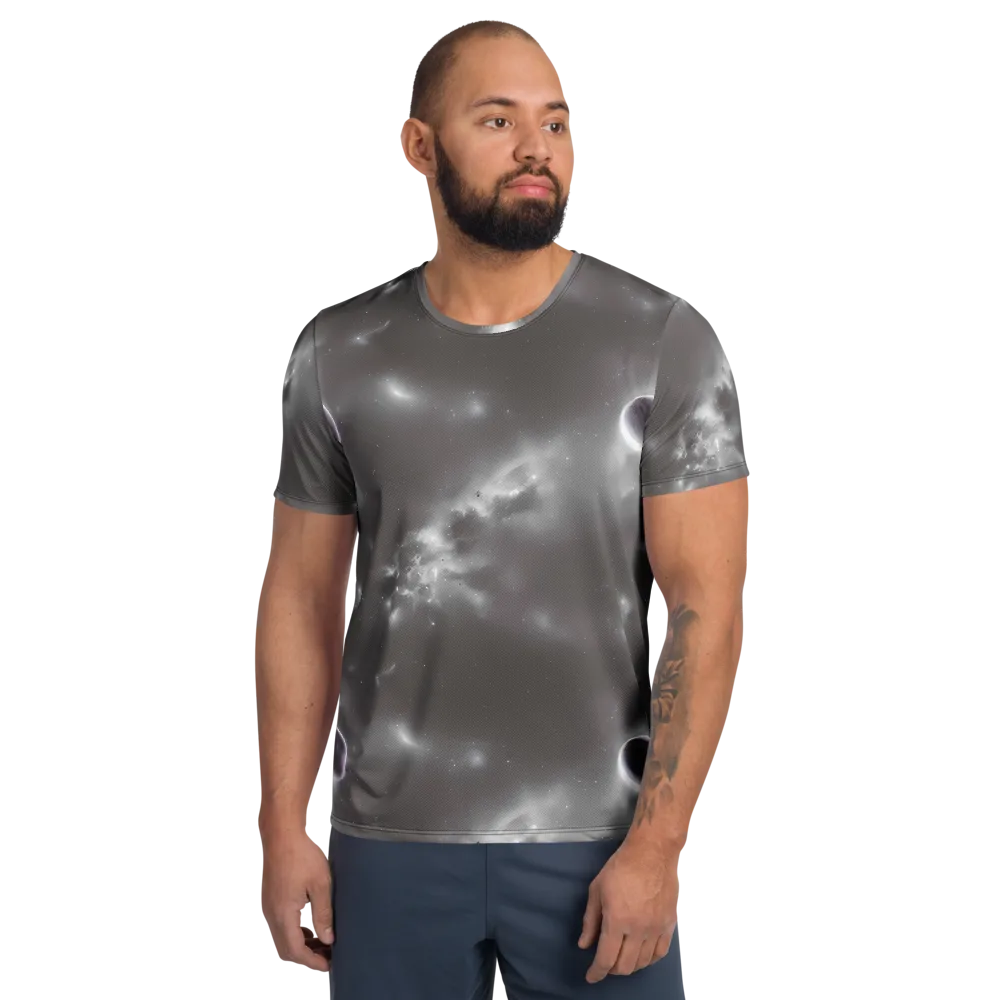 Silver Nebula on Men's Athletic T-Shirt — Front