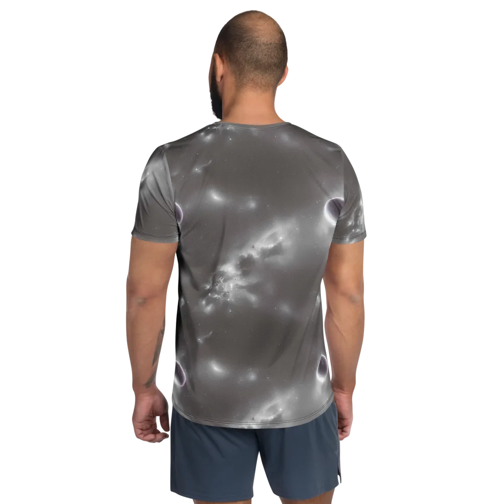 Silver Nebula on Men's Athletic T-Shirt — Back