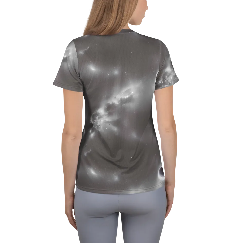 Silver Nebula on Women's Athletic T-Shirt — Back