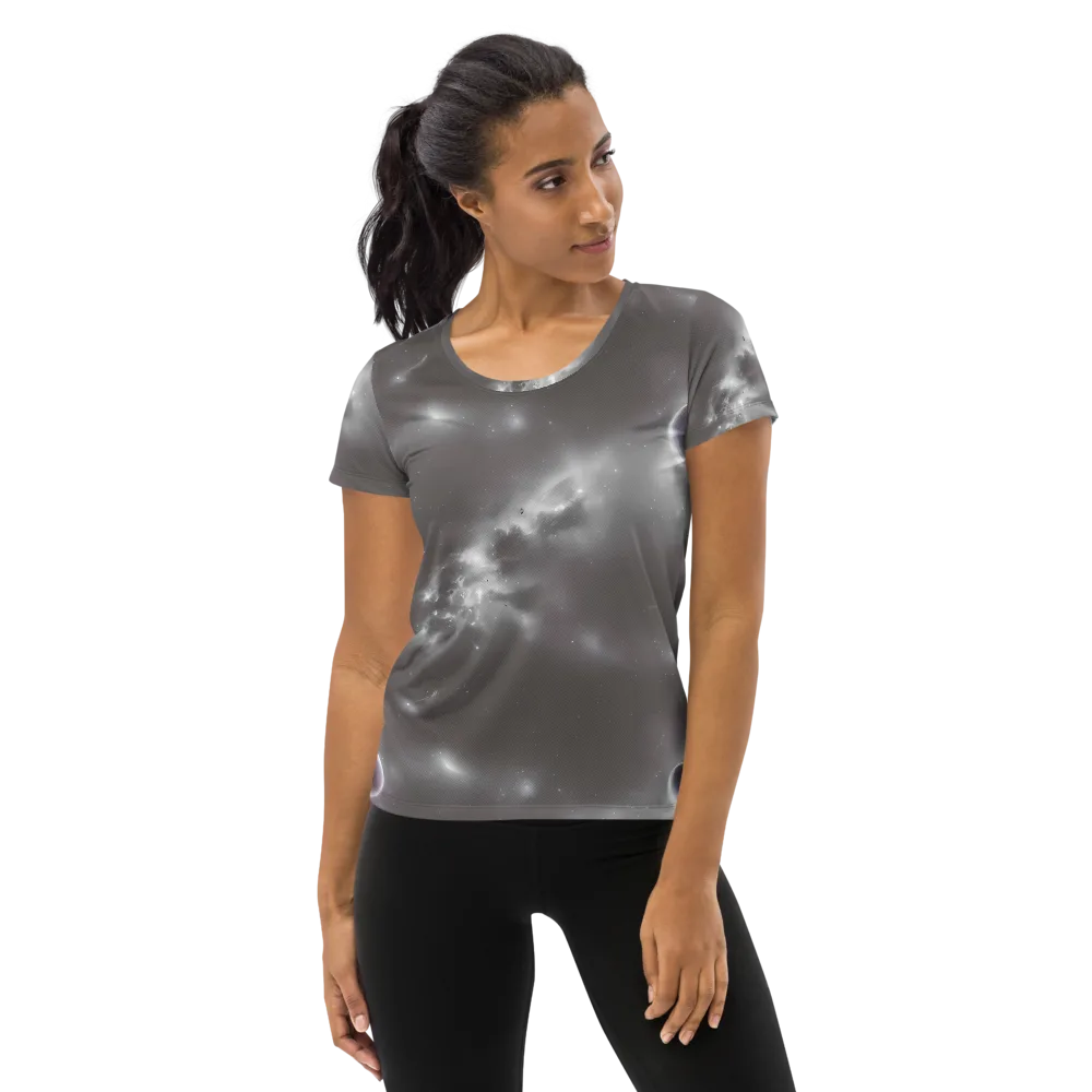 Silver Nebula on Women's Athletic T-Shirt — Front