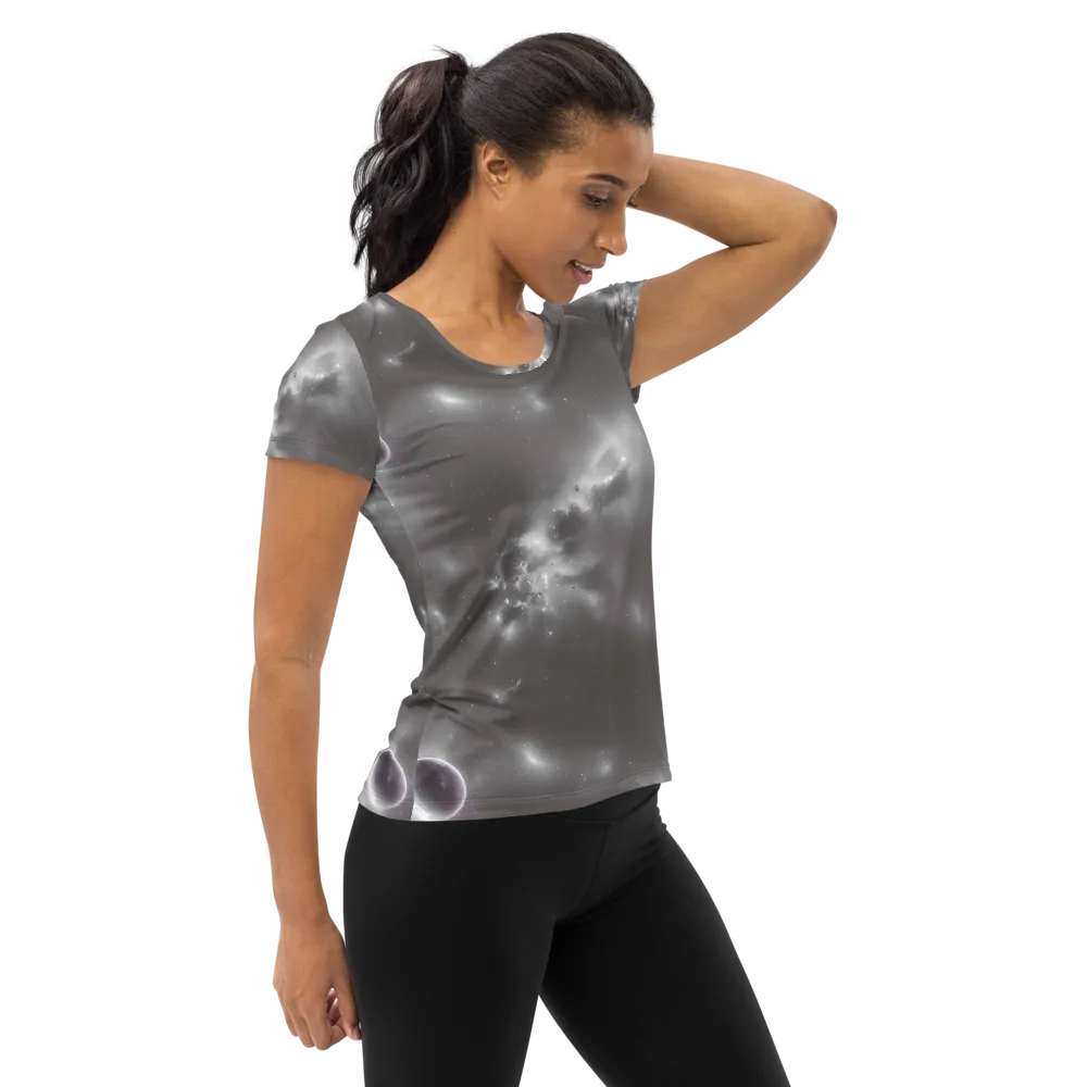 Silver Nebula on Women's Athletic T-Shirt — Right