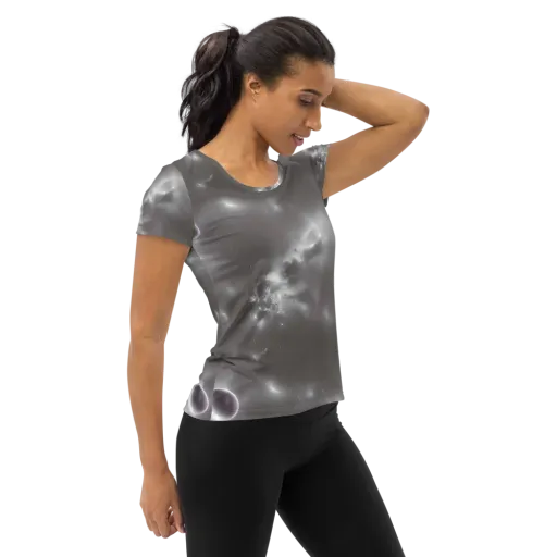 Silver Nebula on a Women's Athletic T-Shirt
