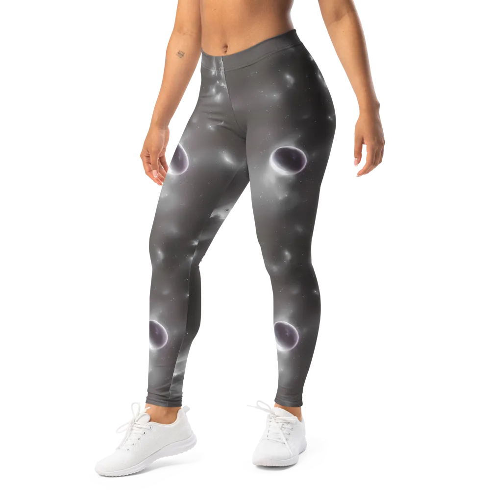 Silver Nebula on Leggings — Left Front