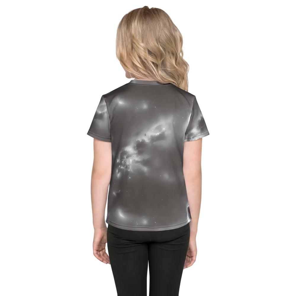 Silver Nebula on Kids Crew Neck T-Shirt — Back