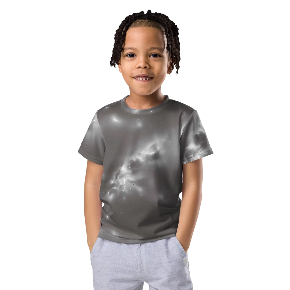 Silver Nebula on Kids Crew Neck T-Shirt — Front