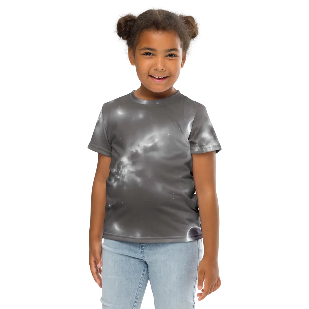 Silver Nebula on Kids Crew Neck T-Shirt — Front