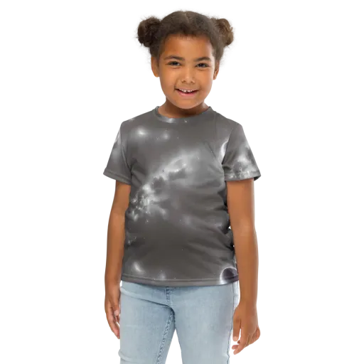 Silver Nebula on a Kids Crew Neck T-Shirt