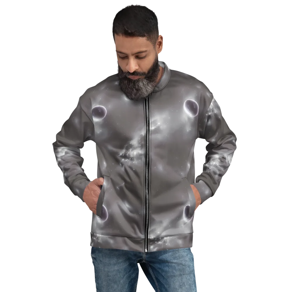 Silver Nebula on Bomber Jacket — Front