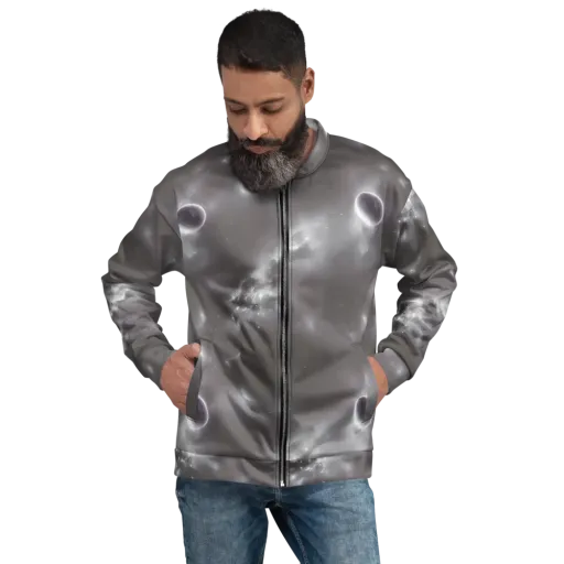 Silver Nebula on a Bomber Jacket