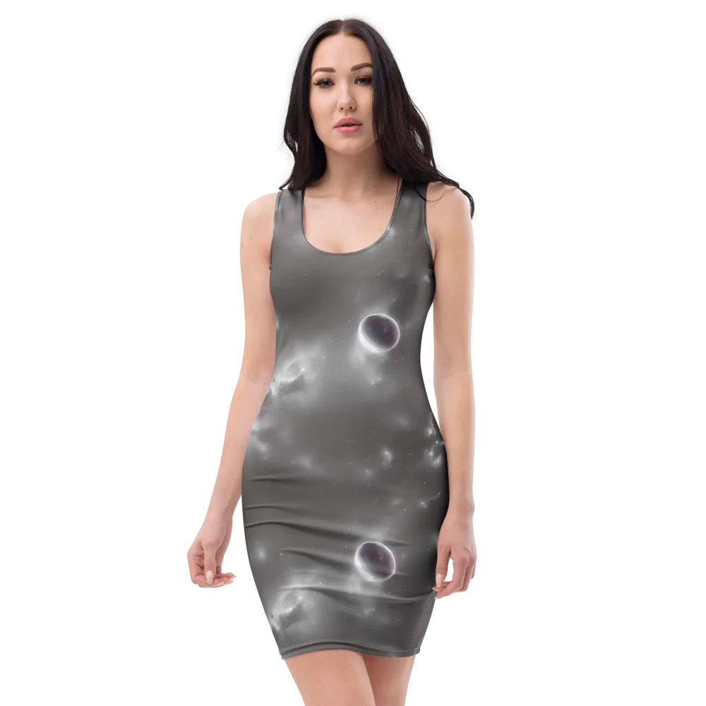 Silver Nebula on Bodycon Dress — Front