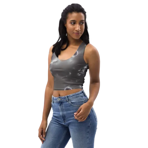 Silver Nebula on a Crop Top