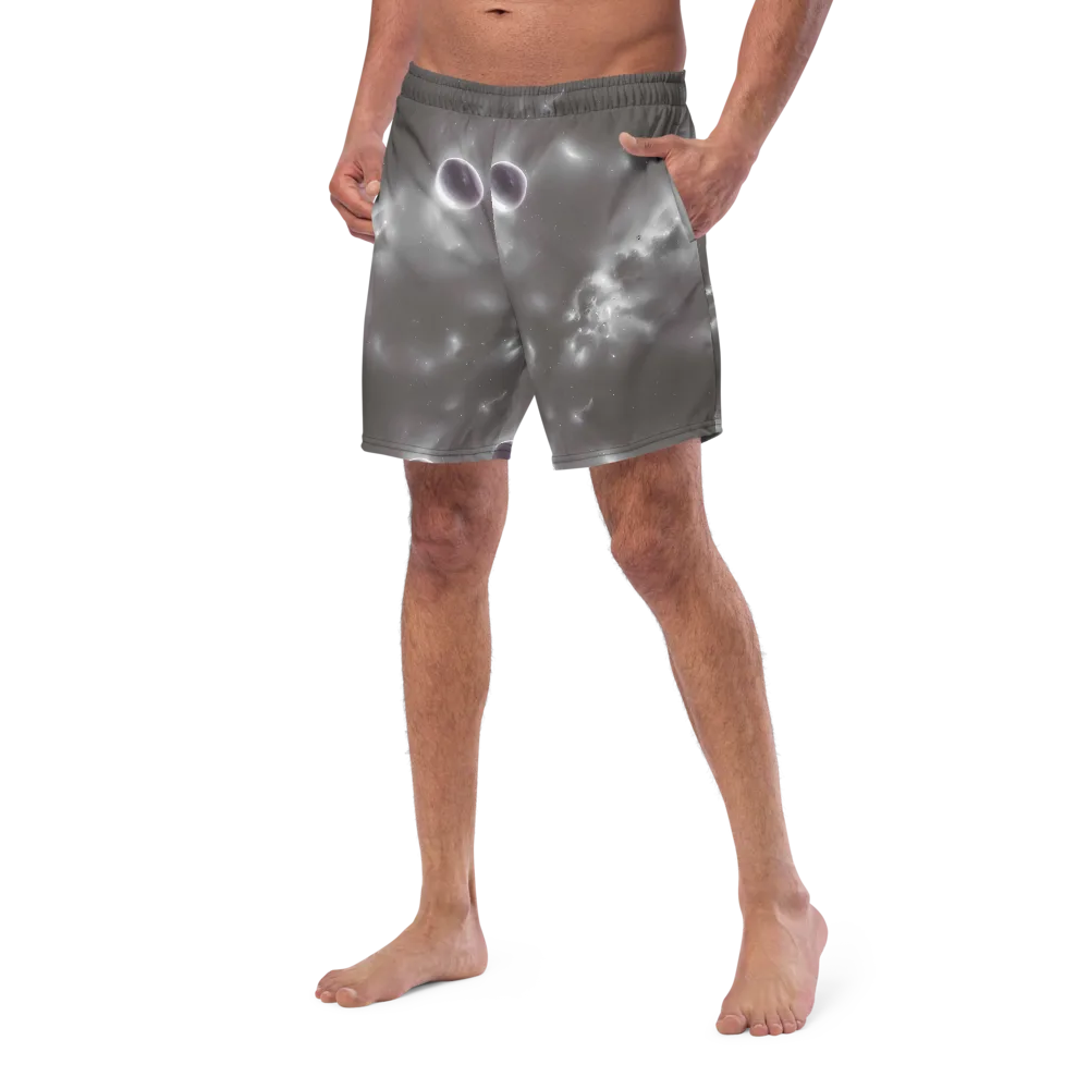 Silver Nebula on Swim Trunks — Left Front
