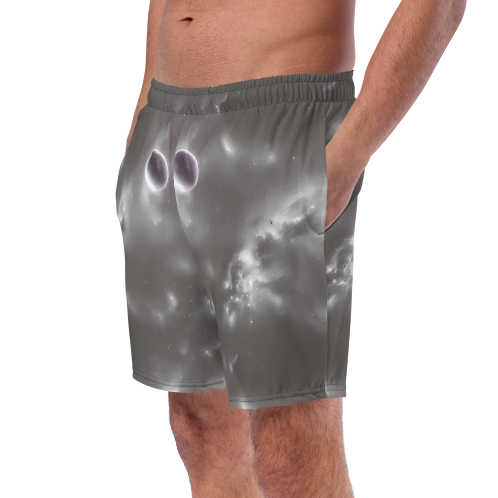 Silver Nebula on Swim Trunks — Left Front