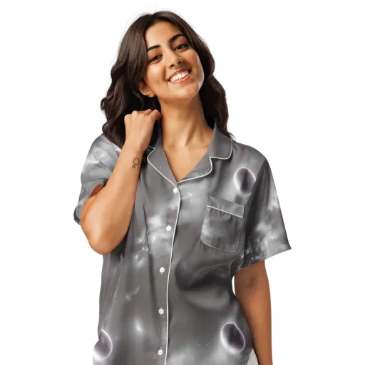 Silver Nebula on a Women's Short Sleeve Pajama Top
