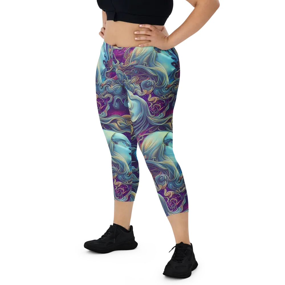 Stellar Waves on Capri Leggings — Front