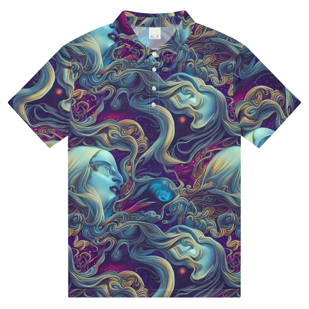 Stellar Waves on Men's Slim Fit Polo Shirt — Front