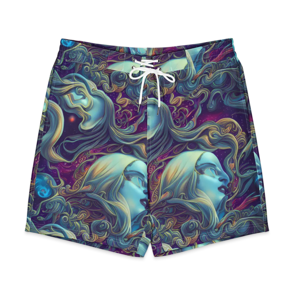 Stellar Waves on Men's Board Shorts — Front