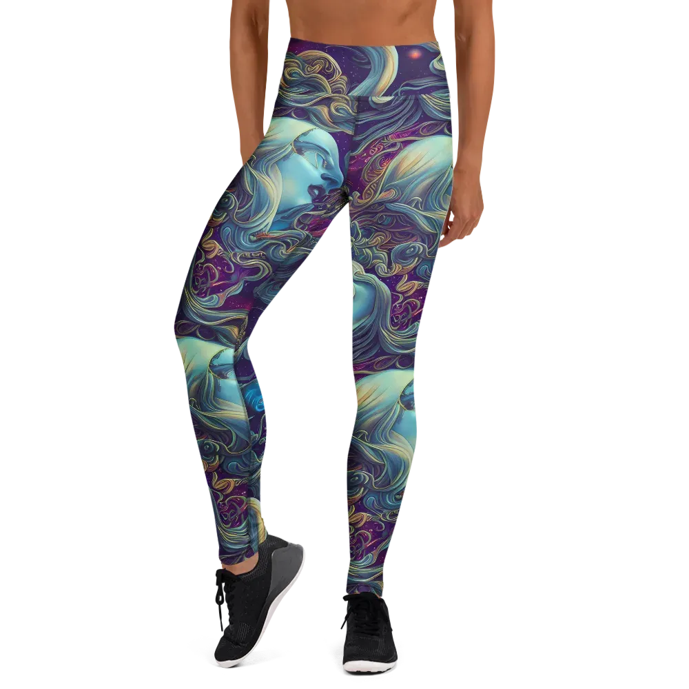 Stellar Waves on Yoga Leggings — Front