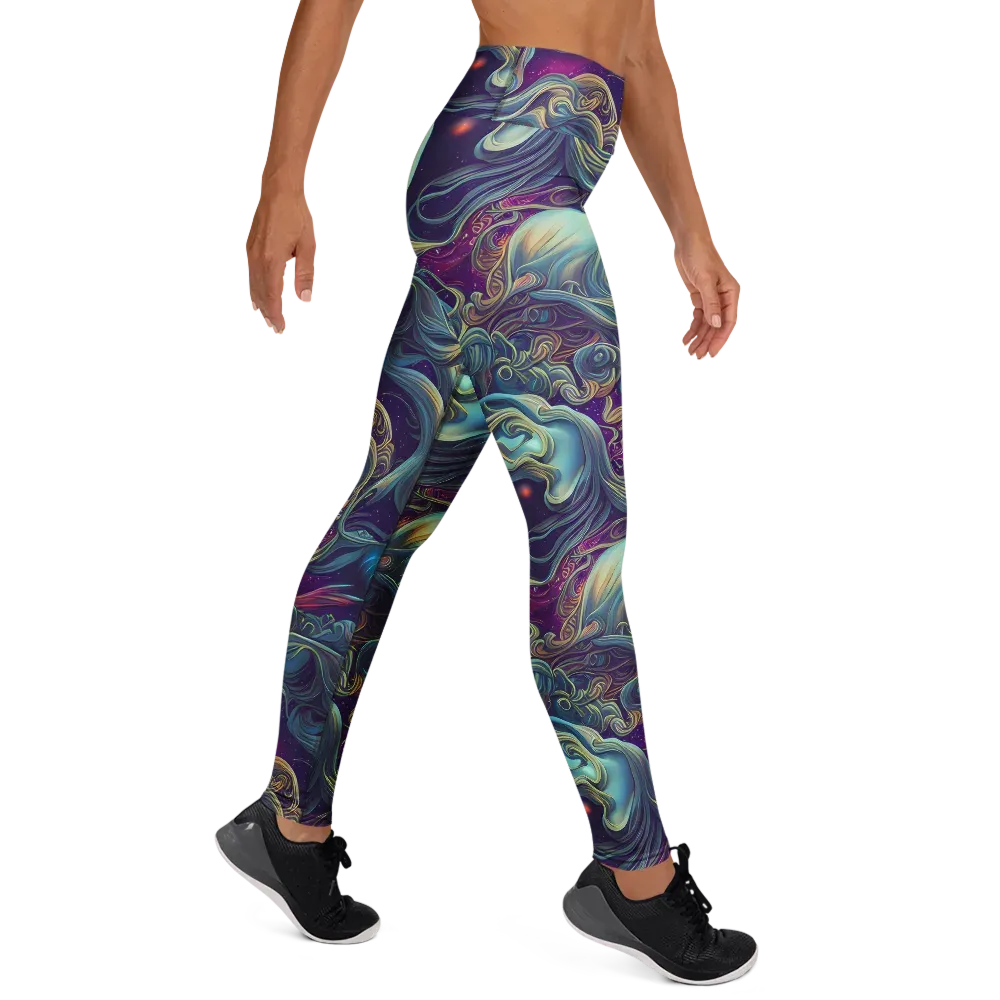Stellar Waves on Yoga Leggings — Right