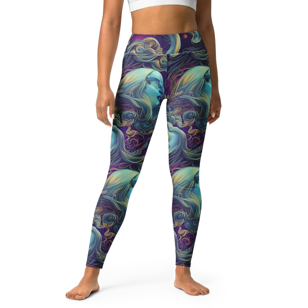 Stellar Waves on Yoga Leggings — Front