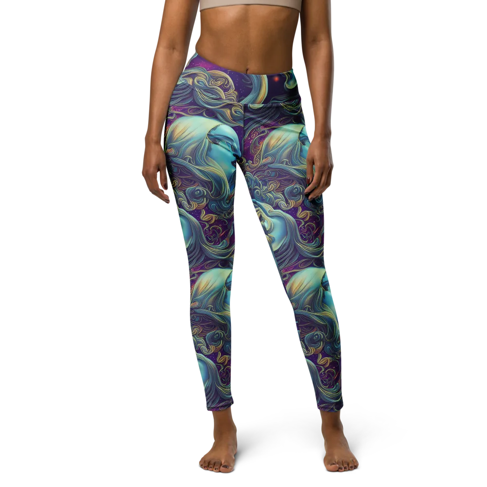 Stellar Waves on Yoga Leggings — Front