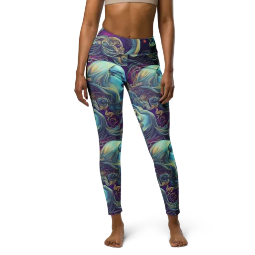 Stellar Waves on a Yoga Leggings