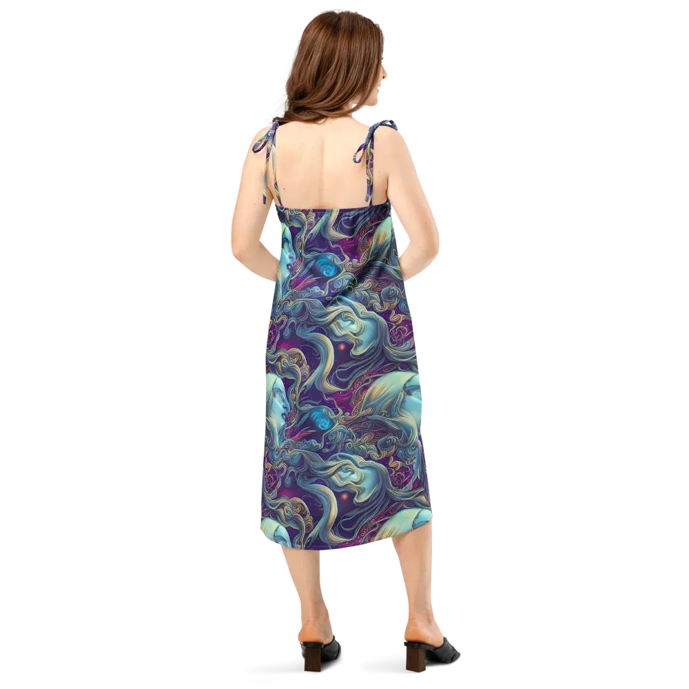 Stellar Waves on Slip Dress — Back