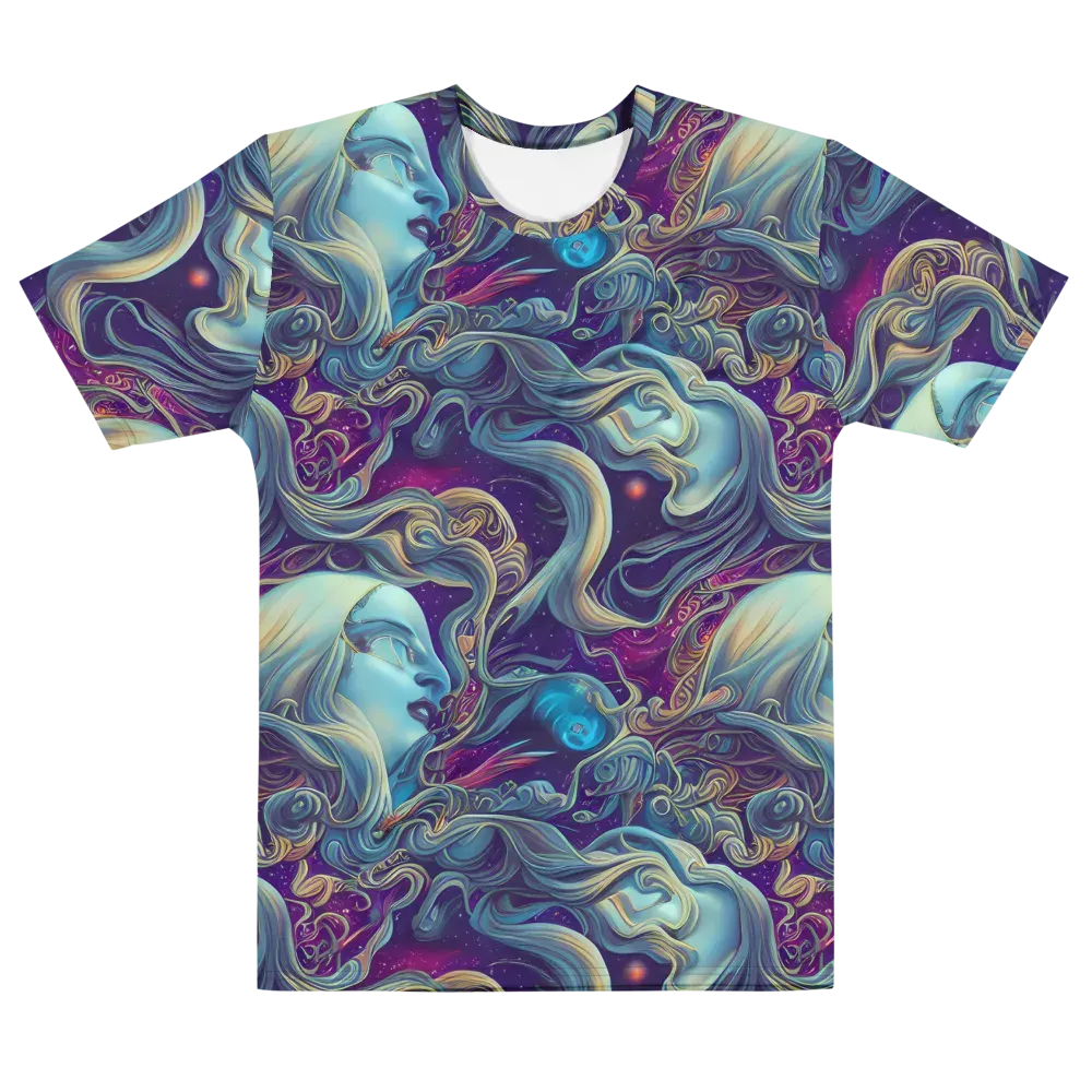 Stellar Waves on Men's Cotton Crew Neck T-Shirt — Front