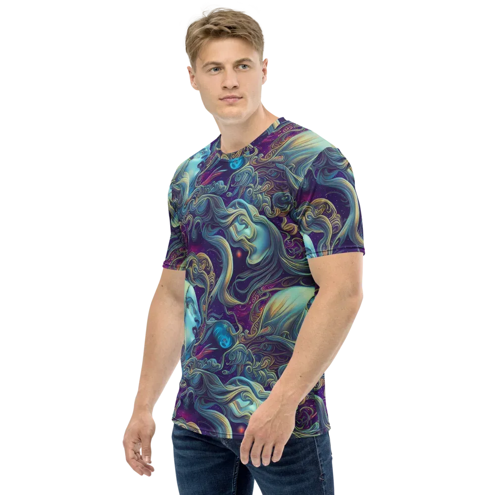 Stellar Waves on Men's Crew Neck T-Shirt — Left