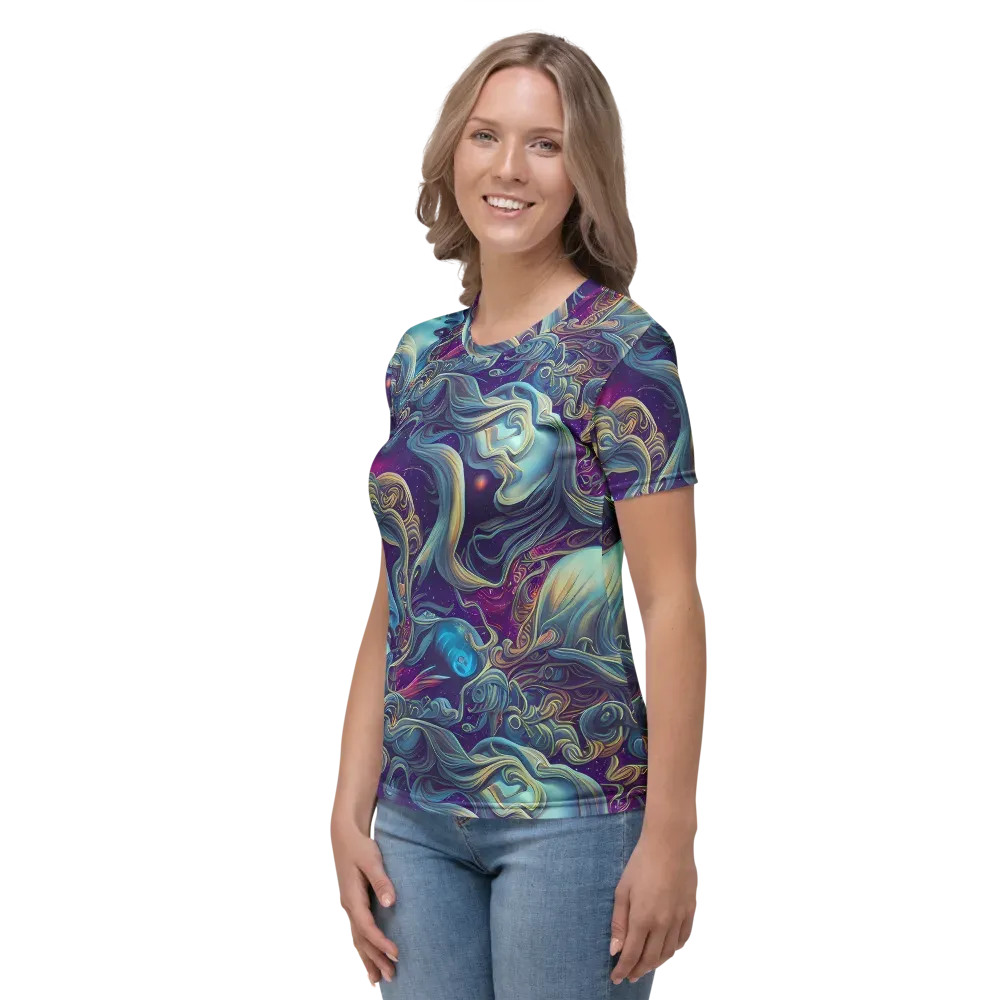 Stellar Waves on Women's Crew Neck T-Shirt — Left