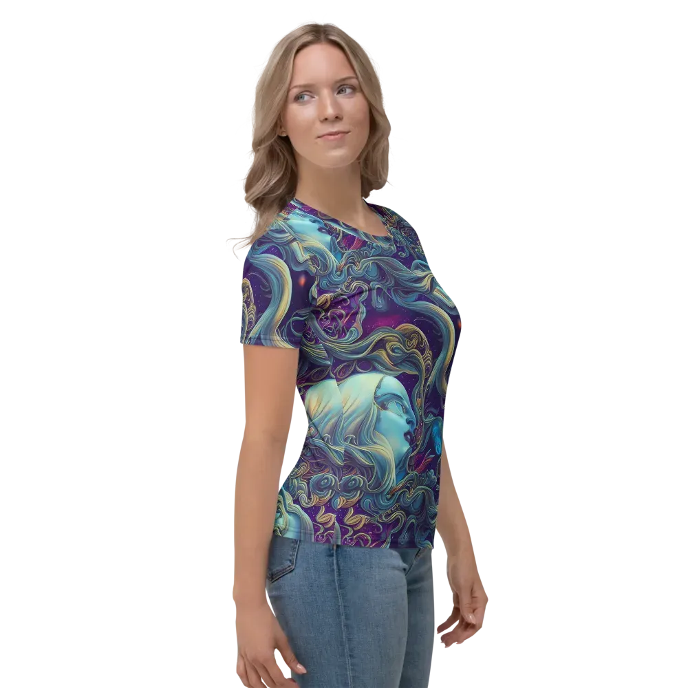 Stellar Waves on Women's Crew Neck T-Shirt — Right