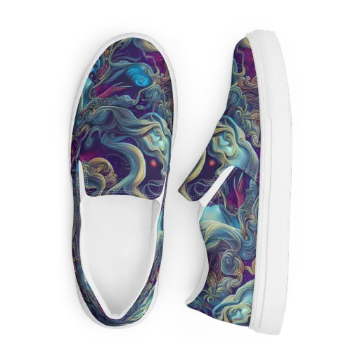 Stellar Waves on a Men's Slip-On Canvas Shoes