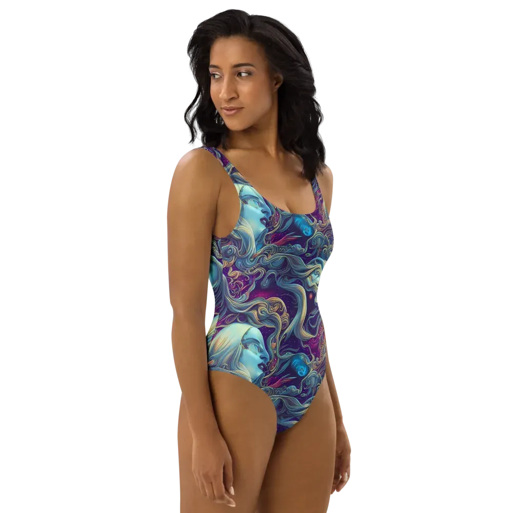 Stellar Waves on One-Piece Swimsuit — Right