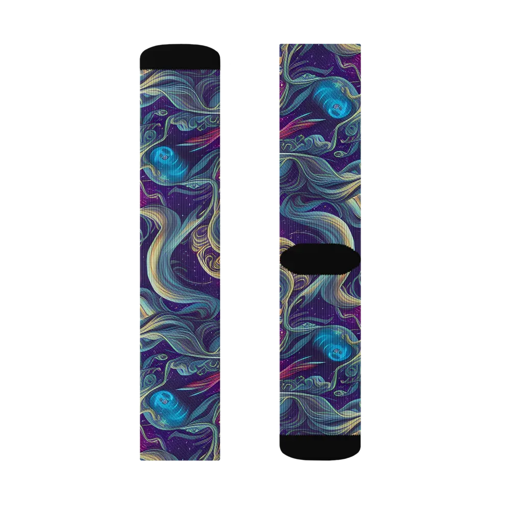 Stellar Waves on Socks — Right Sock