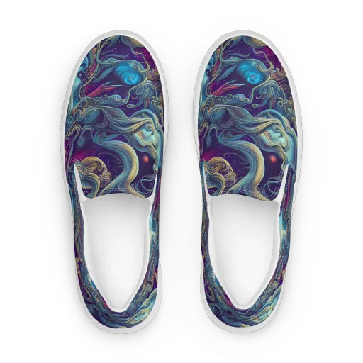 Stellar Waves on a Women's Slip-On Canvas Shoes