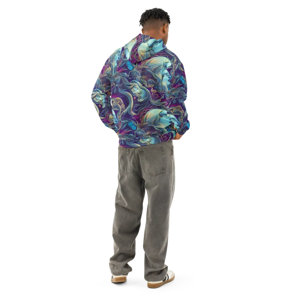 Stellar Waves on Cotton Hoodie — Back