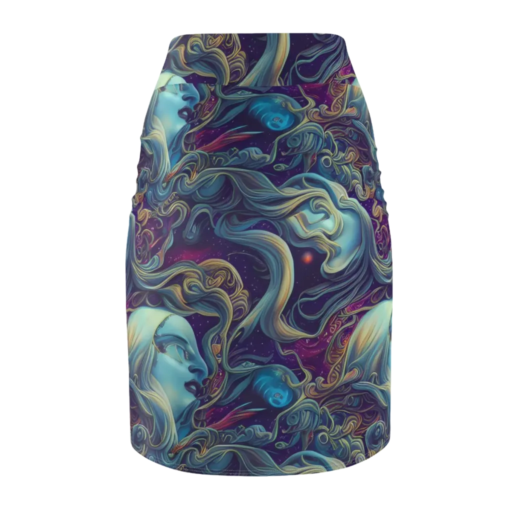 Stellar Waves on Pencil Skirt — Back