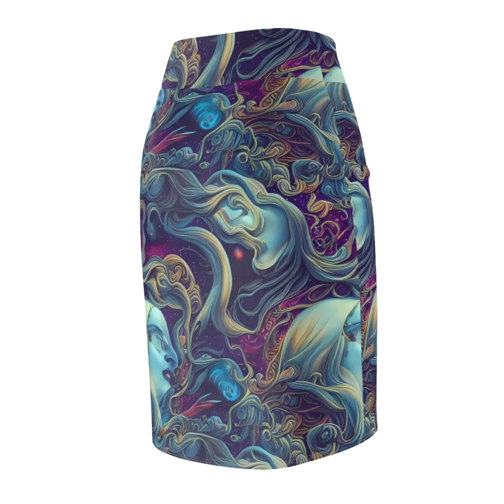 Stellar Waves on Pencil Skirt — Back Side
