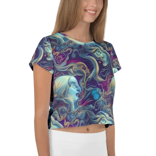 Stellar Waves on a Crop Tee