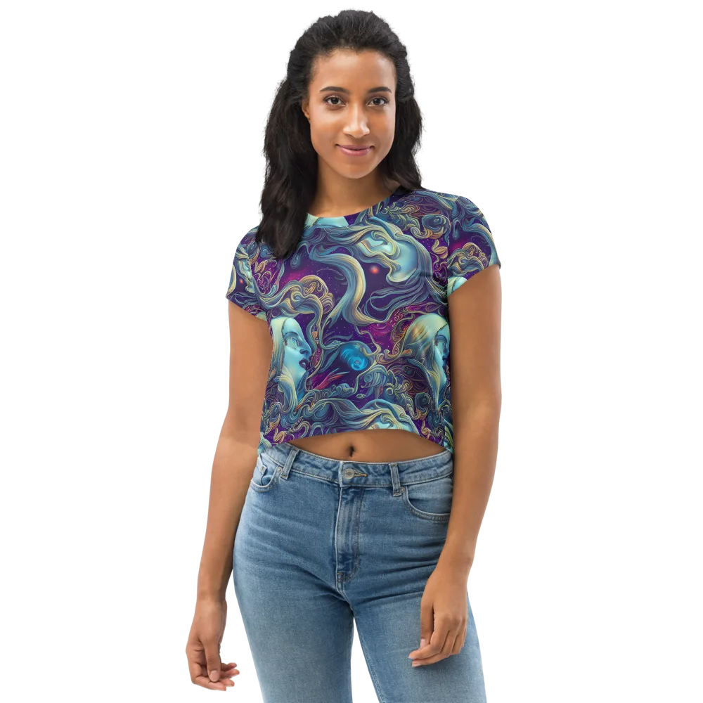 Stellar Waves on Crop Tee — Front