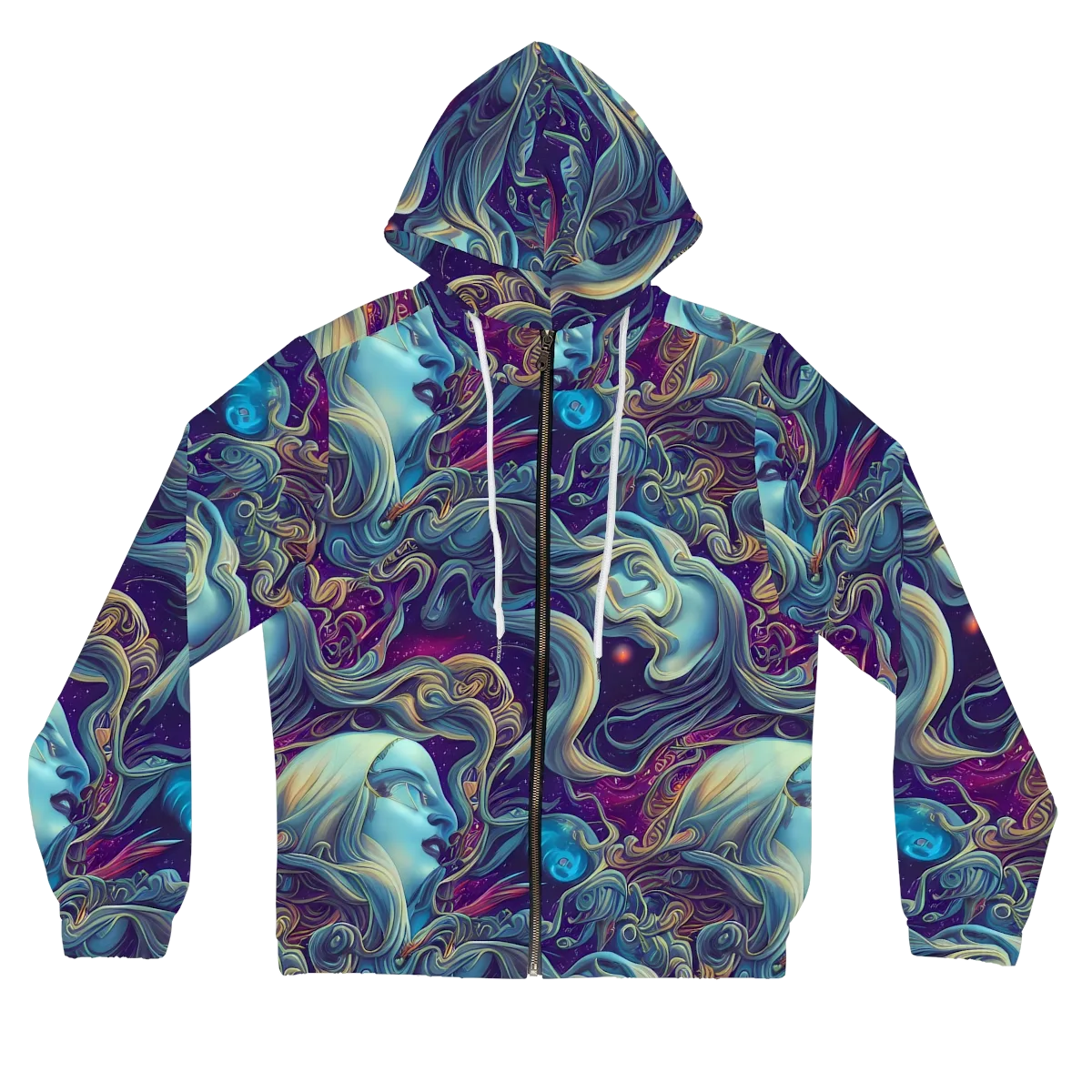 Stellar Waves on Women's Full-Zip Hoodie — Front