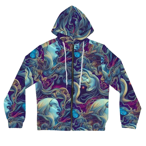 Stellar Waves on a Women's Full-Zip Hoodie