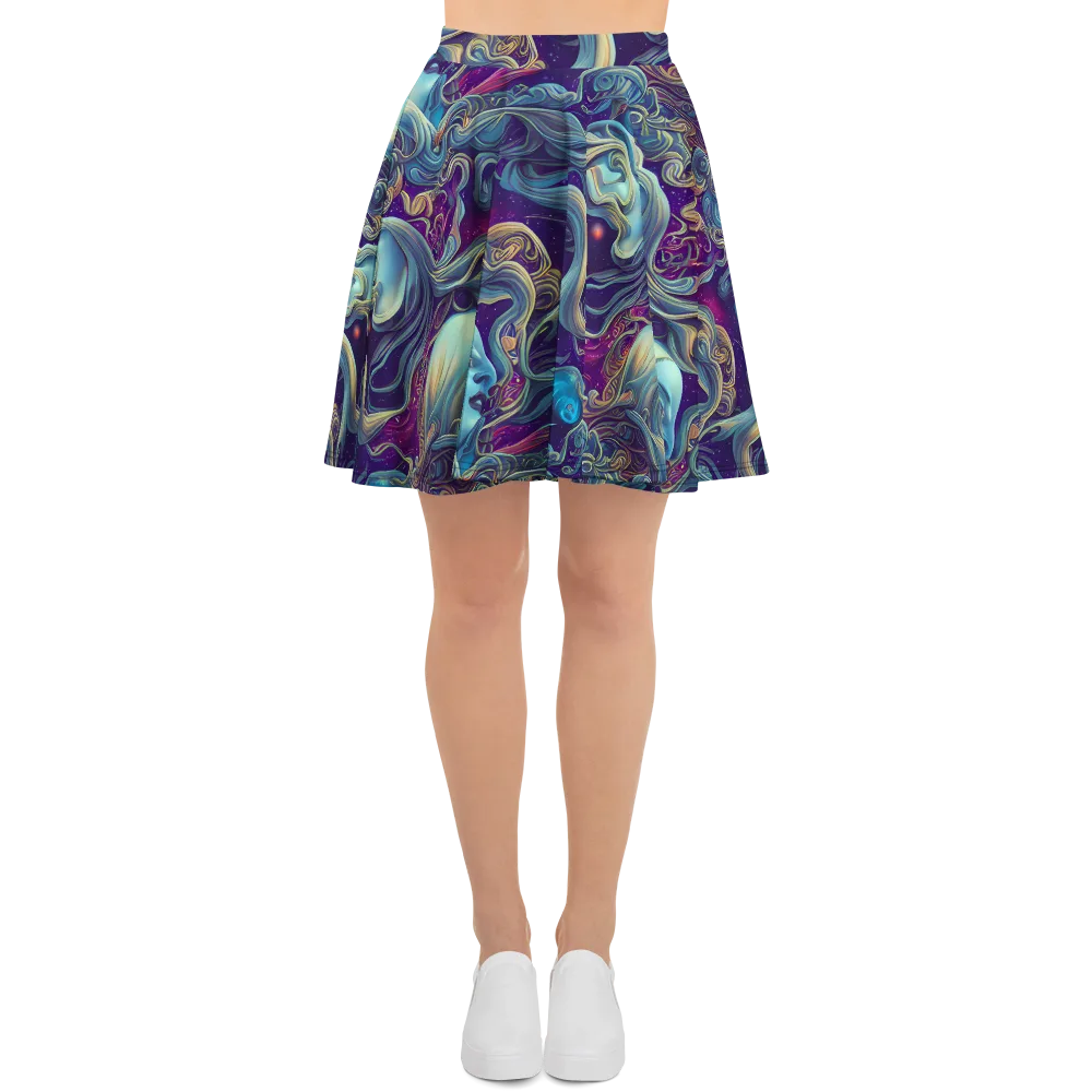 Stellar Waves on Skater Skirt — Front