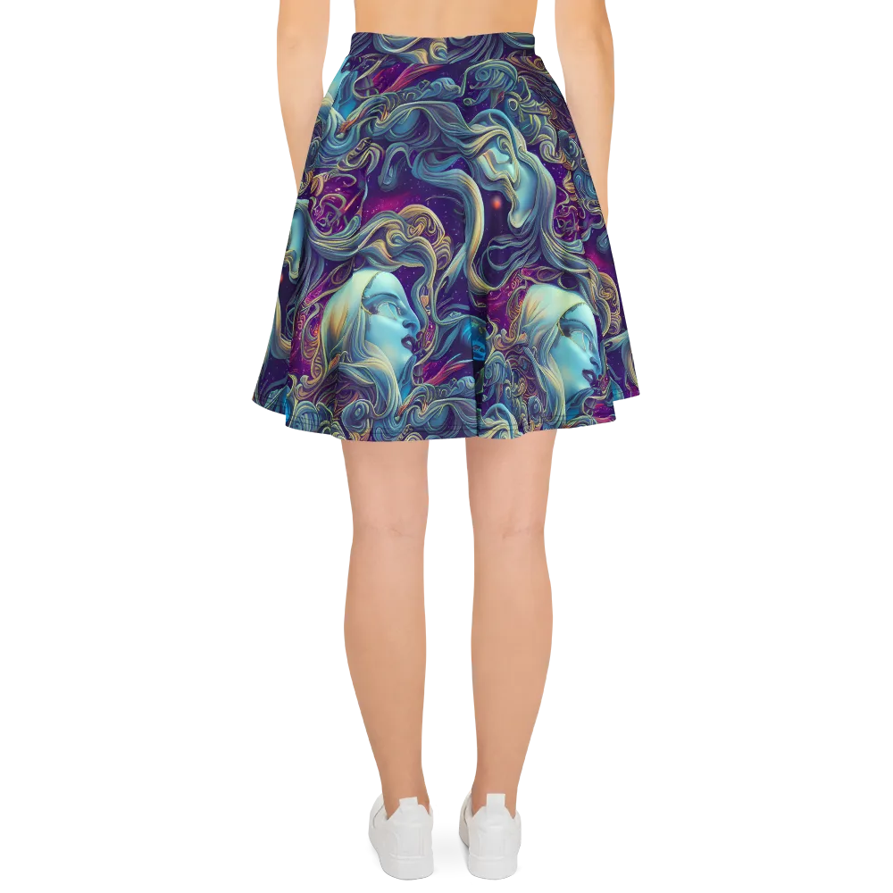 Stellar Waves on Skater Skirt — Back