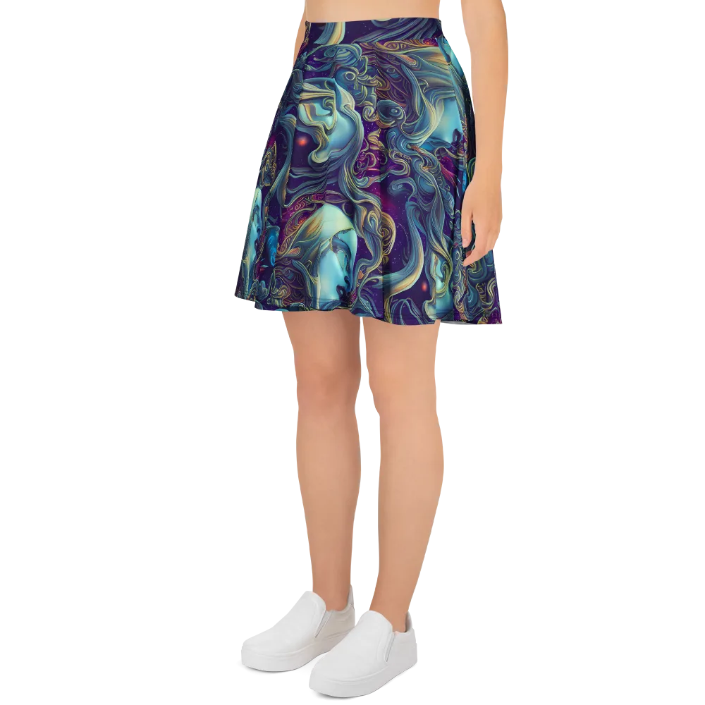 Stellar Waves on Skater Skirt — Left