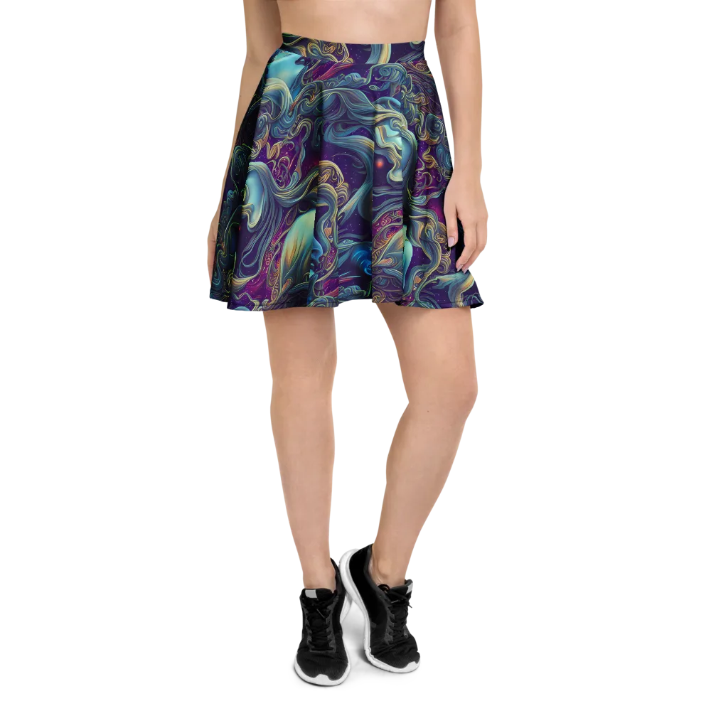 Stellar Waves on Skater Skirt — Front