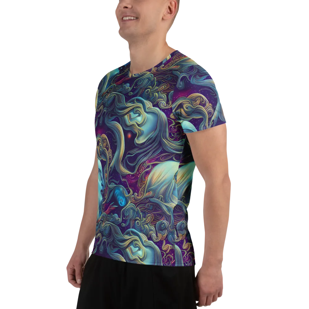 Stellar Waves on Men's Athletic T-Shirt — Left