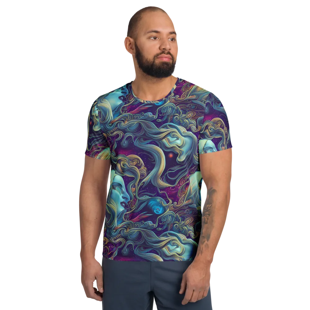 Stellar Waves on Men's Athletic T-Shirt — Front