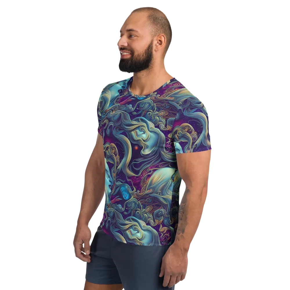 Stellar Waves on Men's Athletic T-Shirt — Left