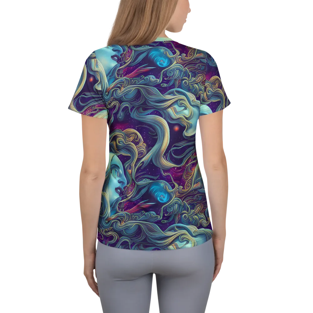 Stellar Waves on Women's Athletic T-Shirt — Back